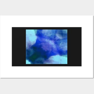 Abstract, digital painting, clouds, blue, purple, green, ocean blues, swirls, Posters and Art